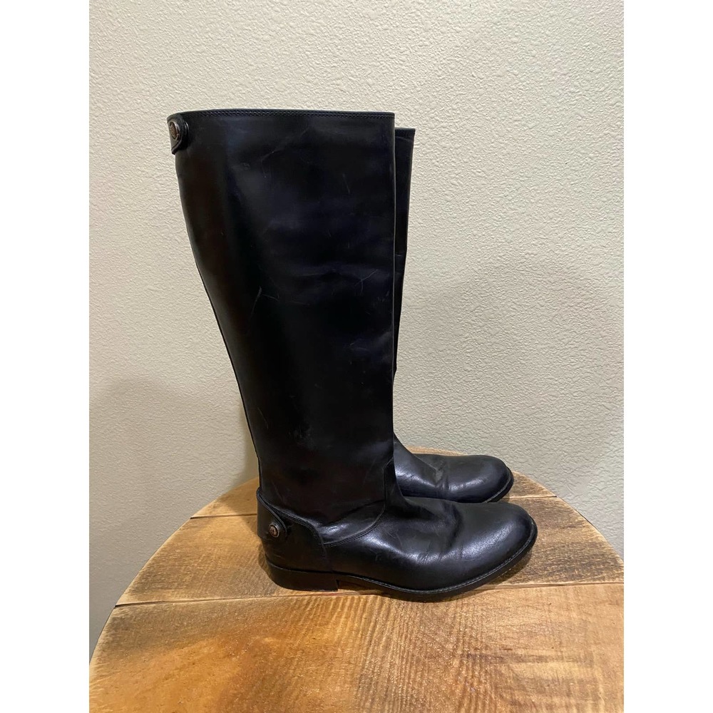 Frye Melissa black leather boots size 6.5